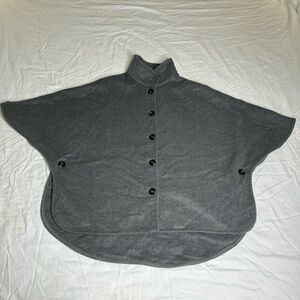 Ann Taylor Gray Button‎ Up Poncho Shawl Womens XS/S NWT
